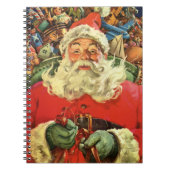 おもちゃのあるソリのヴィンテージクリスマスサンタクロース ノートブック (正面)