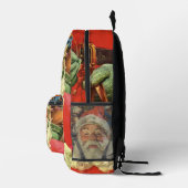 おもちゃのあるソリのヴィンテージクリスマスサンタクロース プリントバックパック (右)