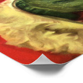 おもちゃのあるソリのヴィンテージクリスマスサンタクロース ポスター (角)