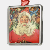 おもちゃのあるソリのヴィンテージクリスマスサンタクロース メタルオーナメント (左)