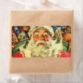 おもちゃのあるソリのヴィンテージクリスマスサンタクロース ラベル (インサイチュ)