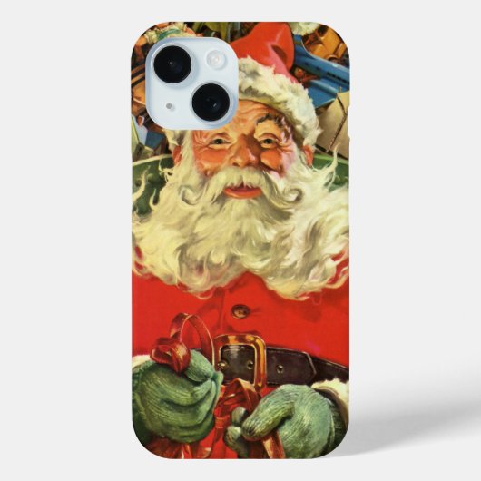 おもちゃのあるソリのヴィンテージクリスマスサンタクロース Case-Mate iPhoneケース (裏面)
