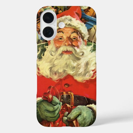 おもちゃのあるソリのヴィンテージクリスマスサンタクロース Case-Mate iPhoneケース (裏面)