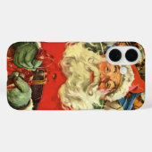 おもちゃのあるソリのヴィンテージクリスマスサンタクロース Case-Mate iPhoneケース (裏面 (横))