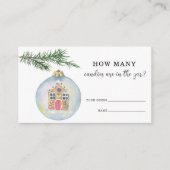 おもちゃのある冬の枝 – キャンディーの数を推測 エンクロージャーカード (正面)