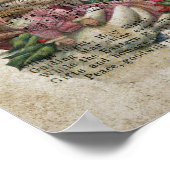 おもちゃのある音楽の背景にサンタ ポスター (角)