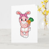 おもちゃのウサギ カード (黄色い花)