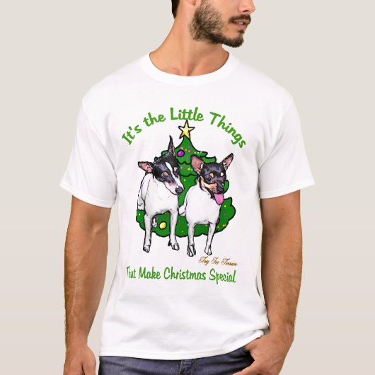 おもちゃのキツネテリアクリスマスギフト Tシャツ (正面)