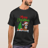 おもちゃのキツネテリア犬クリスマスツリーのライトクリスマス犬 Tシャツ (正面)