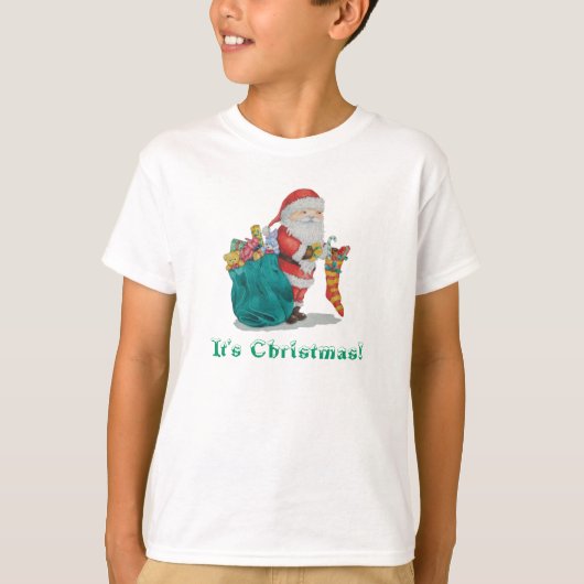 おもちゃのクリスマスのかわいいサンタはTシャツをからかいます Tシャツ (正面)