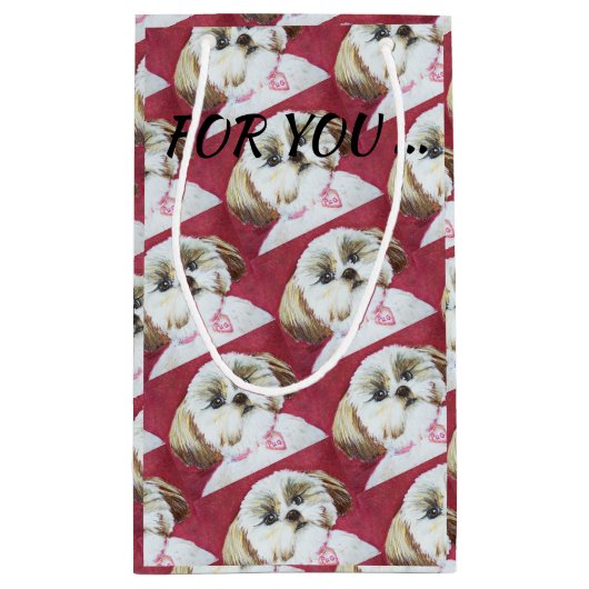 おもちゃのシーズー(犬) TZUの組合せ スモールペーパーバッグ (裏面)