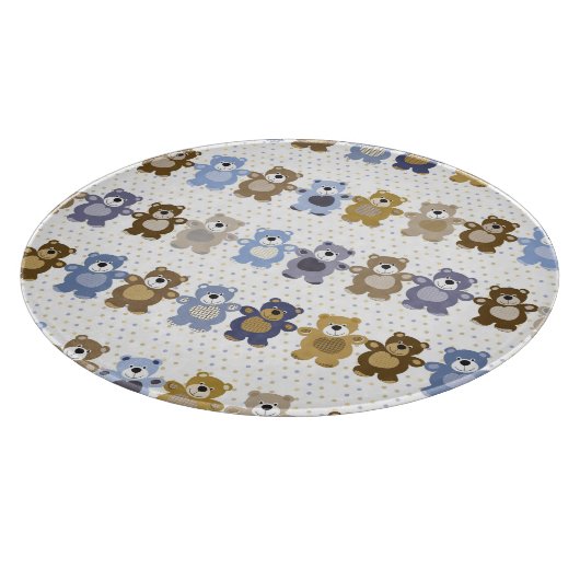 おもちゃのテディー・ベアのパターン カッティングボード (角)