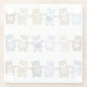 おもちゃのテディー・ベアのパターン ガラスコースター (裏面)