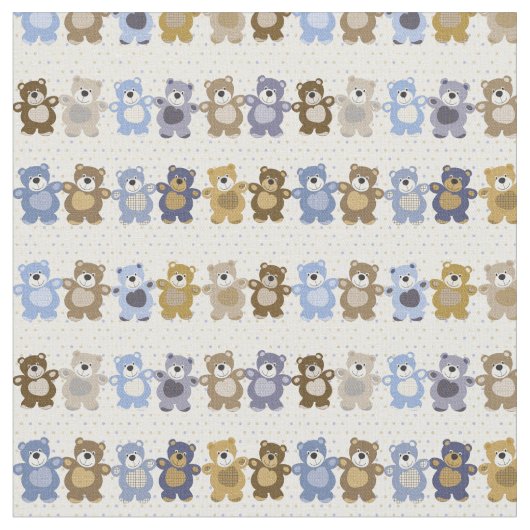 おもちゃのテディー・ベアのパターン ファブリック (クローズアップ)