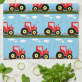 おもちゃのトラクターパターン キッチンタオル (折り畳み)