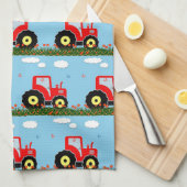 おもちゃのトラクターパターン キッチンタオル (四つ折り)