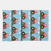 おもちゃのトラクターパターン キッチンタオル (横)