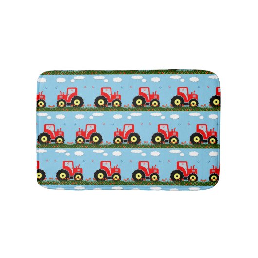おもちゃのトラクターパターン バスマット (正面)