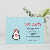 おもちゃのドライブかわいいサンタペンギン 招待状 (スタンド正面)