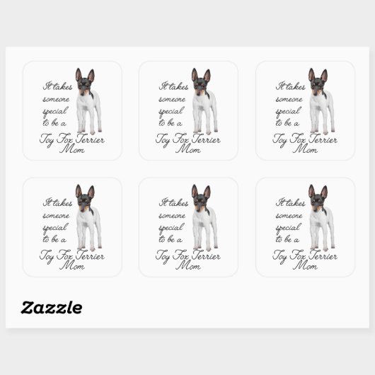 おもちゃのフォックステリア犬のお母さんのステッカー スクエアシール (シート)