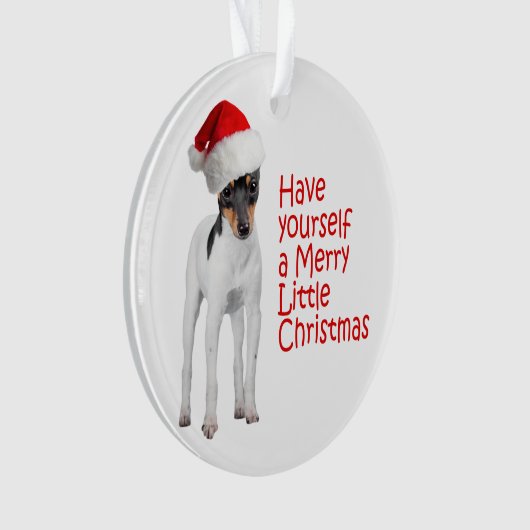 おもちゃのフォックステリア犬のクリスマスのオーナメント オーナメント (正面)