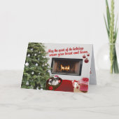 おもちゃのフォックステリア犬のクリスマスは挨拶状を望みます シーズンカード (正面)