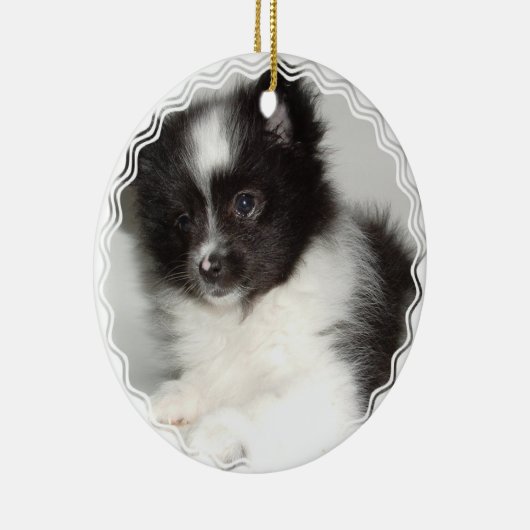 おもちゃのポメラニア犬犬のオーナメント セラミックオーナメント (右)