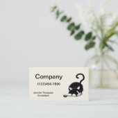 おもちゃのマウスが付いている漫画の子猫 名刺 (スタンド正面)