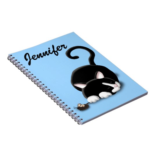 おもちゃのマウスを使った漫画子猫 ノートブック (右側)