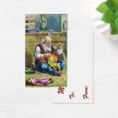 おもちゃの人形を作るサンタクロース、ビンテージクリスマス (デスク)