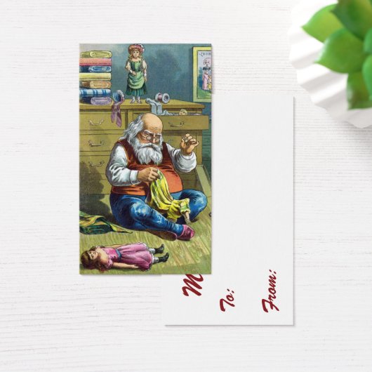 おもちゃの人形を作るサンタクロース、ビンテージクリスマス (デスク)