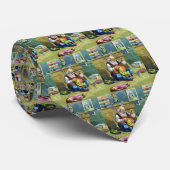 おもちゃの人形を作るサンタクロース、ビンテージクリスマス ネクタイ (ロール)