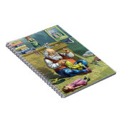 おもちゃの人形を作るサンタクロース、ビンテージクリスマス ノートブック (右側)