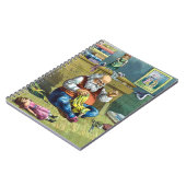 おもちゃの人形を作るサンタクロース、ビンテージクリスマス ノートブック (左側)