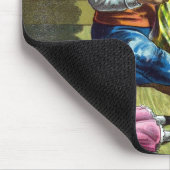 おもちゃの人形を作るサンタクロース、ビンテージクリスマス マウスパッド (コーナー)