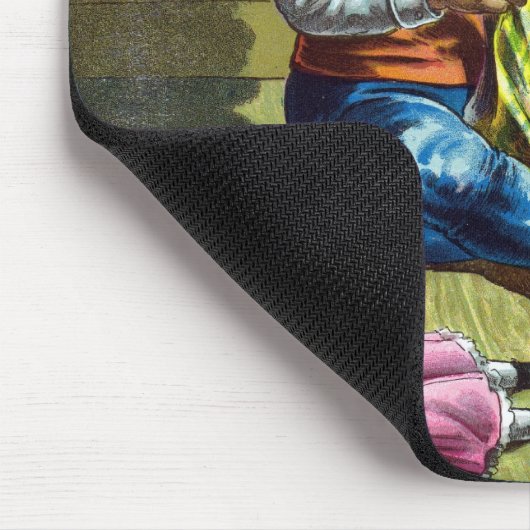 おもちゃの人形を作るサンタクロース、ビンテージクリスマス マウスパッド (コーナー)