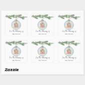 おもちゃの付いた冬の枝 - 赤ちゃんの最初の図書館 スクエアシール (シート)