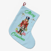 おもちゃの兵隊のクリスマスツリー ラージクリスマスストッキング (正面 (吊り時))