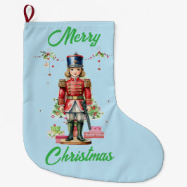 おもちゃの兵隊のクリスマスツリー ラージクリスマスストッキング