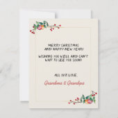 おもちゃの兵隊のクリスマス詩 水彩画 ホリデー 赤 シーズンカード (裏面)