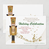 おもちゃの兵隊のホリデー・クリスマス・パーティー招待状 招待状 (正面/裏面)