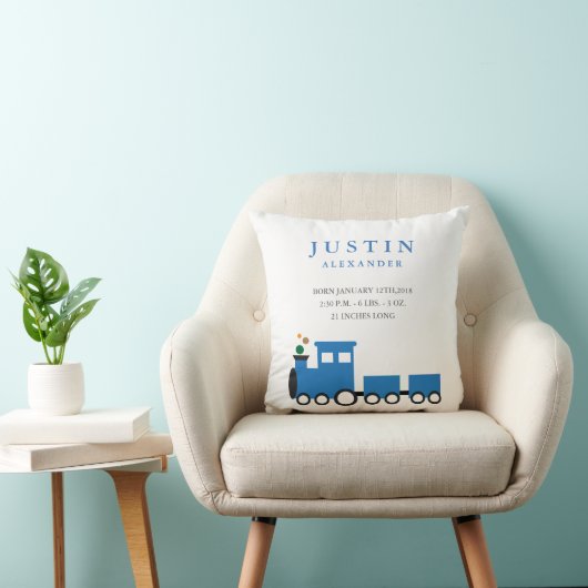 おもちゃの列車の誕生の発表の枕 クッション (椅子)