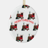 おもちゃの列車サンタクリスマスオーナメント セラミックオーナメント (右)