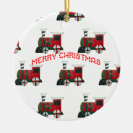 おもちゃの列車サンタクリスマスオーナメント セラミックオーナメント