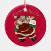 おもちゃの列車サンタクリスマスオーナメント セラミックオーナメント (裏面)