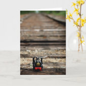 おもちゃの列車 カード (黄色い花)