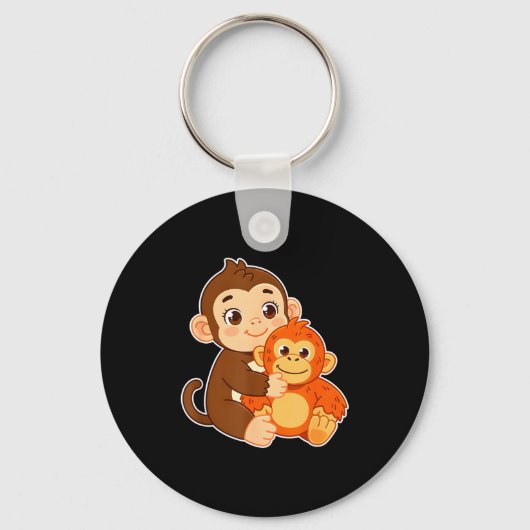 おもちゃの動物のTシャツの赤ちゃんサル キーホルダー (正面)