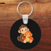おもちゃの動物のTシャツの赤ちゃんサル キーホルダー (正面)