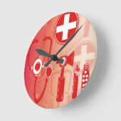 おもちゃの医者及びナースのキットの時計 ラウンド壁時計 (傾斜)