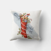 おもちゃの十分に貯蔵するヴィンテージのクリスマス クッション (裏面)